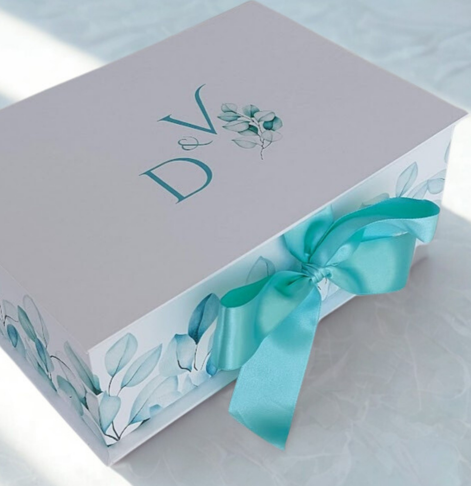 Caixa de casamento com fita personalizada · MD Conviteria
