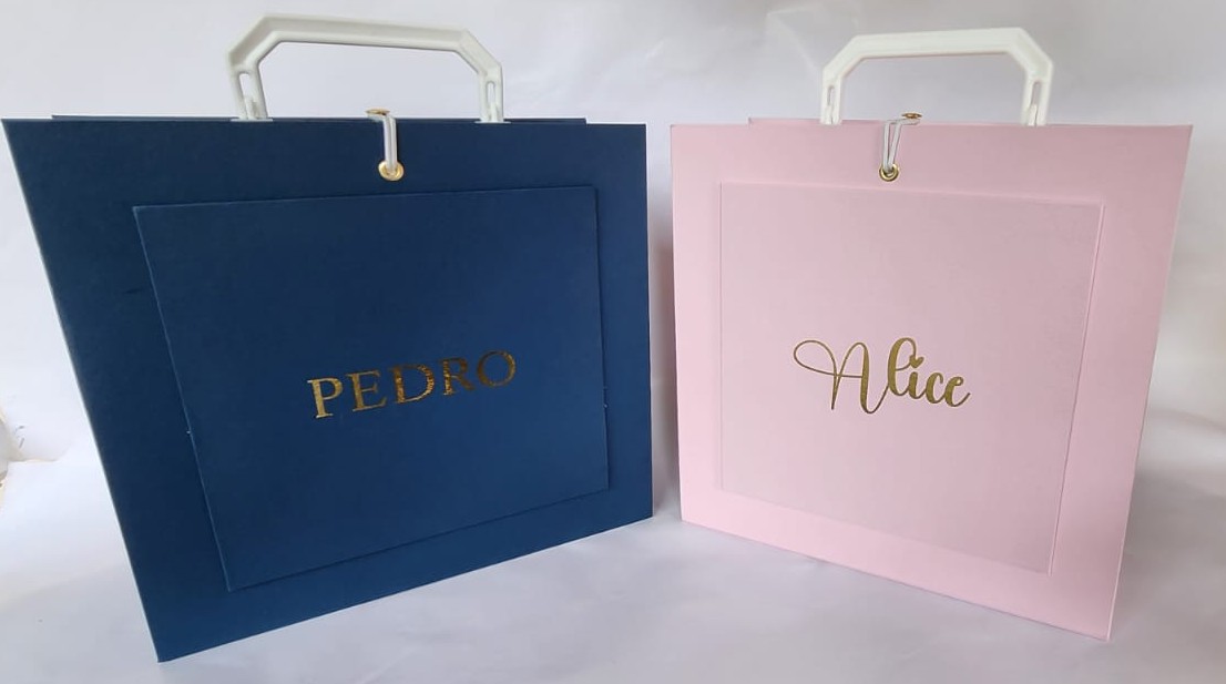 Sacolas personalizadas para padrinhos de casamento · MD Conviteria
