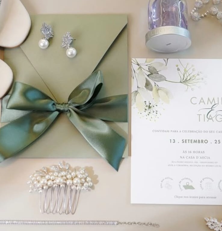 Convite de casamento com fita e lacre · MD Conviteria