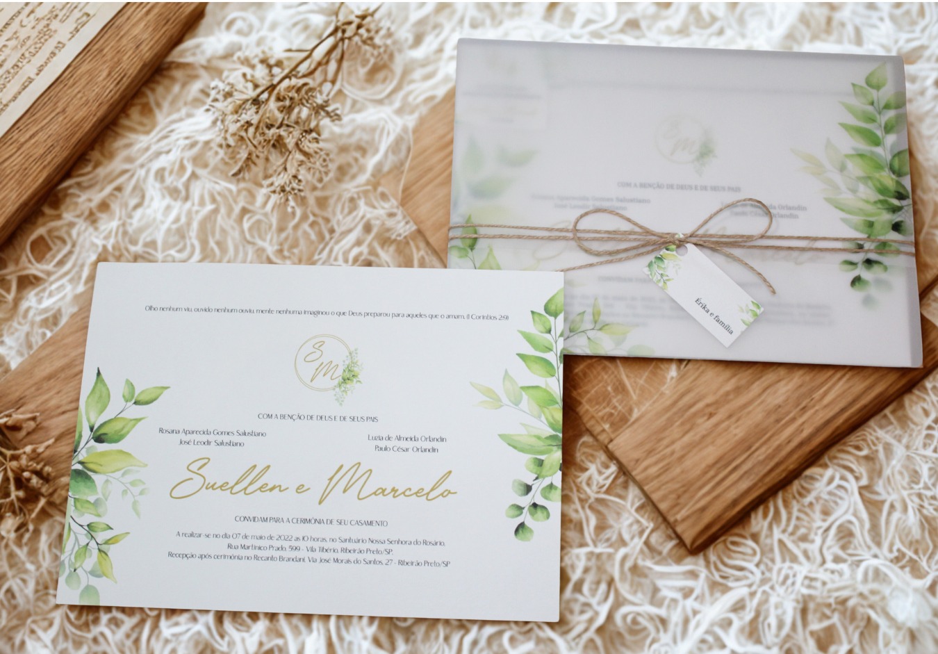 Convite de casamento em papel texturizado · MD Conviteria